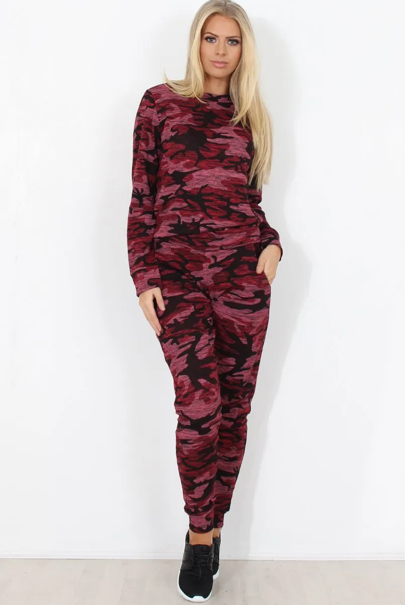 Wine Camouflage Loungewear -Lolo