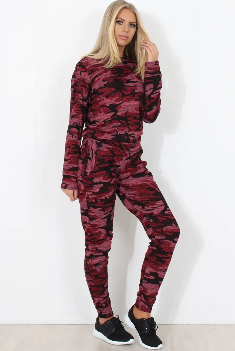 Wine Camouflage Loungewear -Lolo