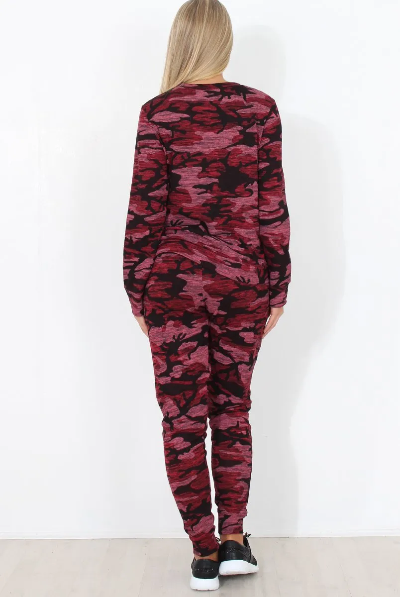 Wine Camouflage Loungewear -Lolo