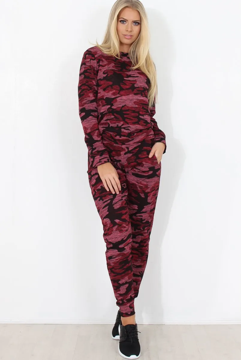 Wine Camouflage Loungewear -Lolo