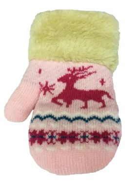 Winter Gloves-Mitten Infant-Toddler Fashion Knit Embroidered Mittens