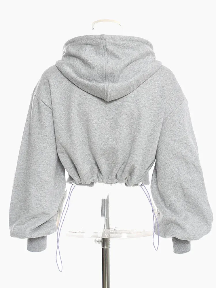 Women's Chic Cropped Hoodie Sweatshirt