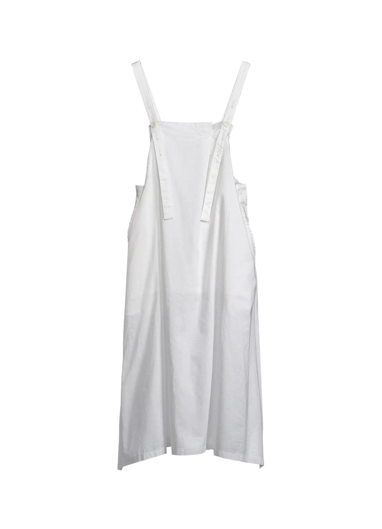 [Y's BORN PRODUCT] THIN COTTON TWILL FRONT TUCKED SHOULDER STRAP DRESS