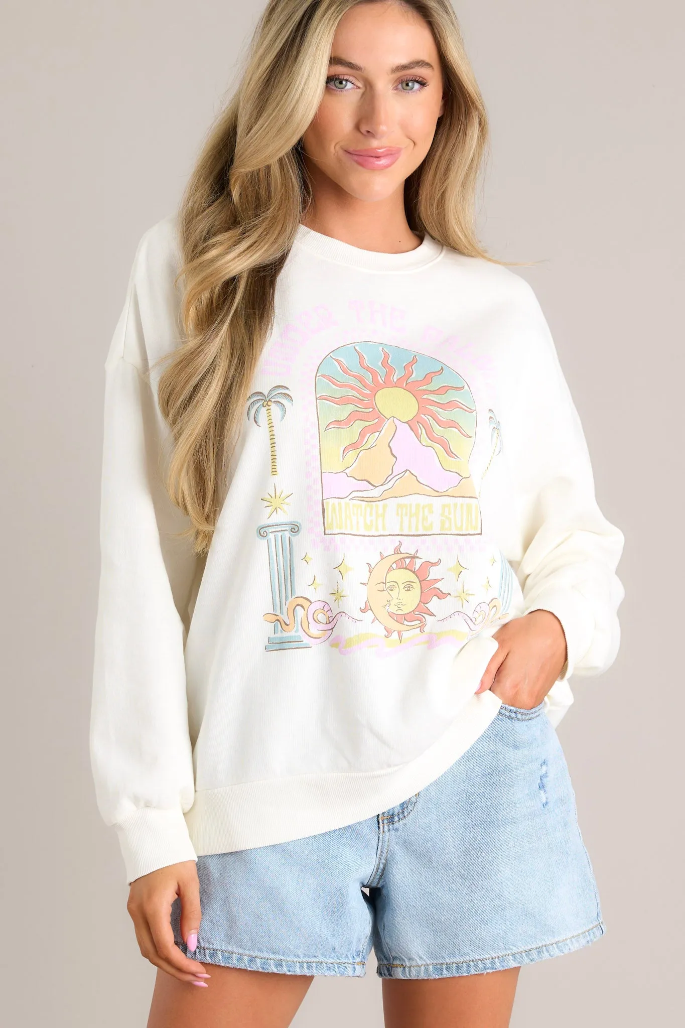 Z-Supply Under The Palms Sea Salt Sweatshirt