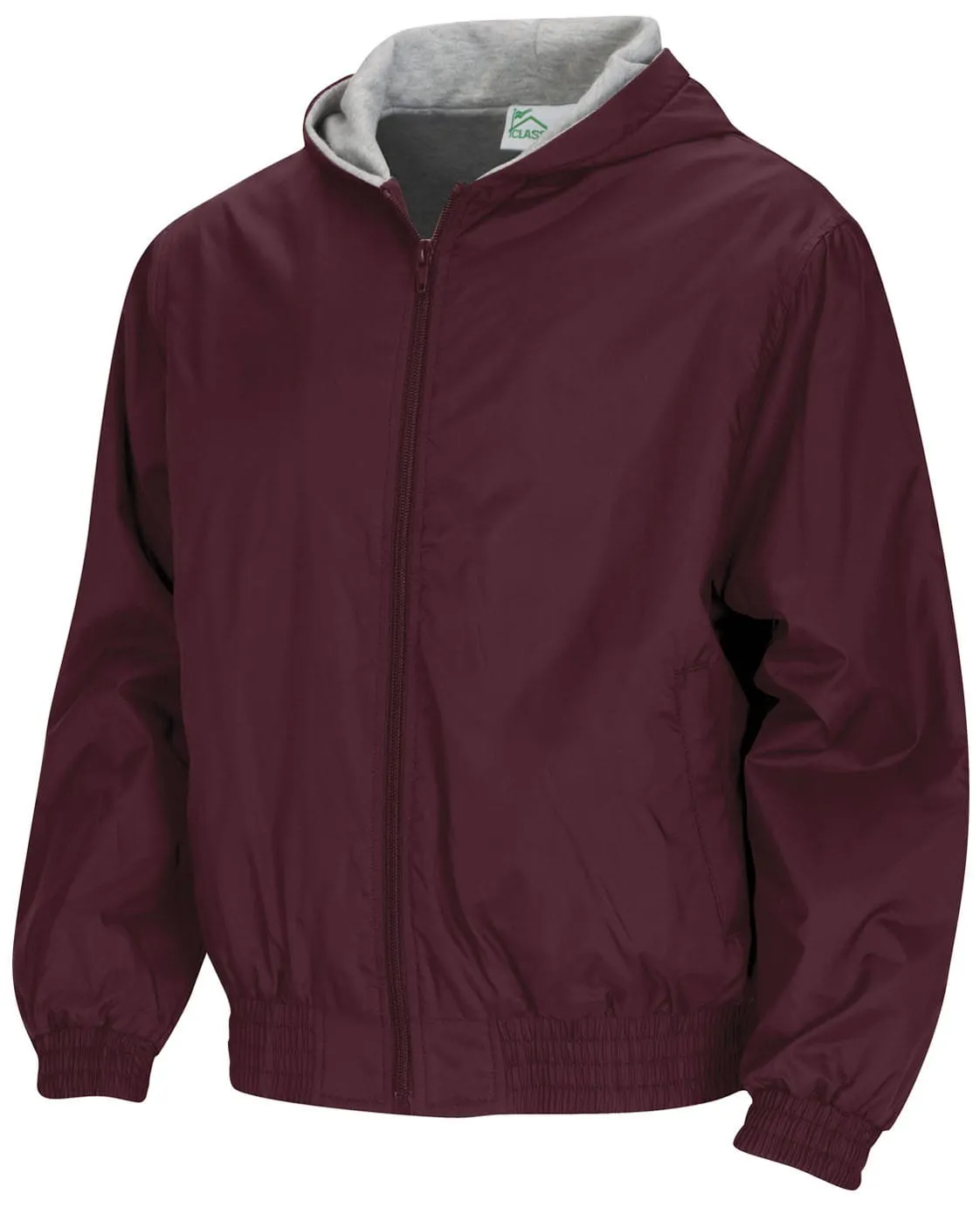 Zip Front Bomber Jacket - Maroon - CSEE